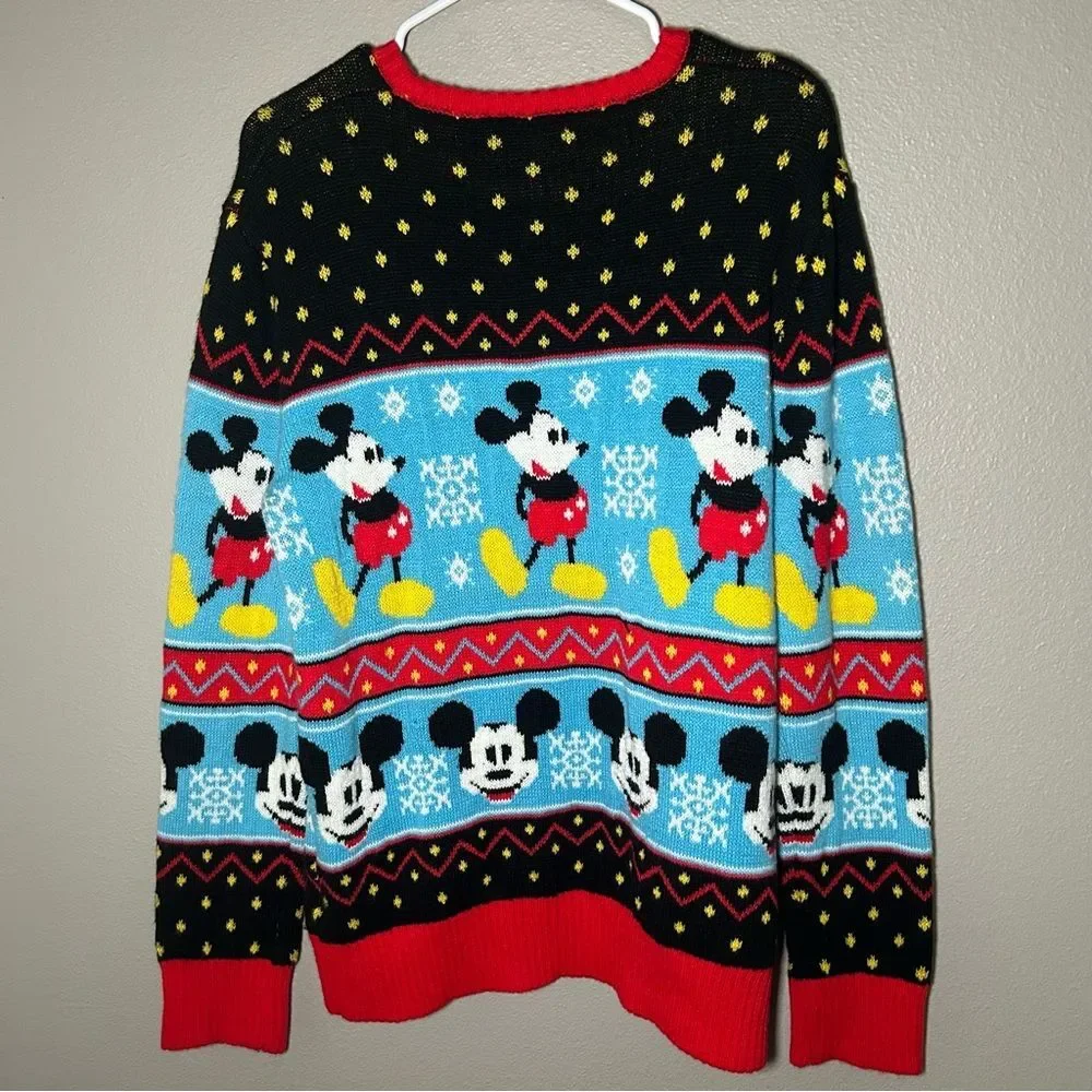 Disney Mickey Mouse Fairisle Knit Ugly Christmas Sweater Men’s Size Medium